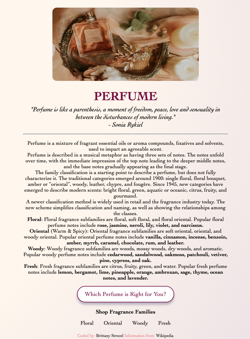 Perfume Webpage